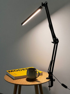 Lampa de birou LED Armstrong KL148011, orientabila, cu intrerupator, 11W, 1160lm, lumina calda, neutra, rece, neagra, IP20, Klausen [3]- savelectro.ro