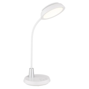 Lampa de birou LED Kirk 12W, flexibila, lumina calda/neutra/rece, 650 lm, dimabila, alba mat, Globo Lighting