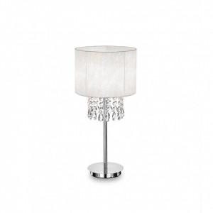 Lampa de birou Opera TL1 068305, cu intrerupator, 1xE27, alba+crom, IP20, Ideal Lux