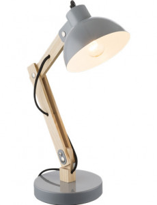 Lampa de birou Tongariro 21503, cu intrerupator, orientabila, 1xE27, gri+naturala, IP20, Globo [1]- savelectro.ro