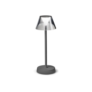 Lampi de birou si veioze, Lampa de masa LED exterior Lolita, 1.8W, 60lm, lumina calda (3000 K), IP54, dimabila, gri, Ideal Lux - savelectro.ro
