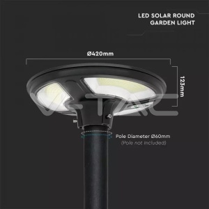 Lampa solara de gradina LED 7.5W, lumina neutra (4000 K), senzor miscare, panou solar, IP65, neagra, V-TAC [8]- savelectro.ro