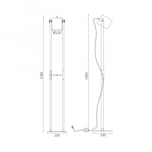 Lampadar BR-BV02-00014, cu intrerupator, 1xE27, negru+natural, IP20, Braytron [4]- savelectro.ro