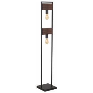 Lampadare, Lampadar Hard 107002, cu intrerupator, 2xE27, negru, IP20, Klausen - savelectro.ro