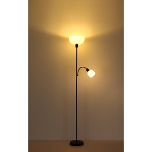 Lampadar Hinton 1xE27 + 1xE14, cu lampa de citit, IP20, negru mat, Globo Lighting [9]- savelectro.ro