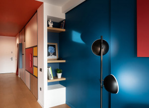 Lampadar LED Crowd 147003, cu intrerupator, 20W, 1000lm, lumina neutra, negru+alb, IP20, Klausen [2]- savelectro.ro