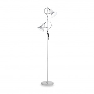 Lampadare, Lampadar Polly 061115, cu intrerupator, 2xE27, argintiu, IP20, Ideal Lux - savelectro.ro