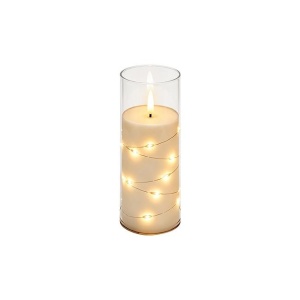 Veioze, Lumanare LED, efect flacara, lumina calda (2000 K), 15 cm, IP20, alba+transparenta, Masterled - savelectro.ro