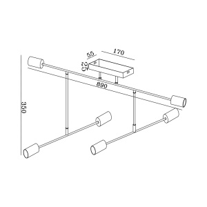 Lustra BR-BV04-00042, 6xE27, neagra, IP20, Braytron [4]- savelectro.ro