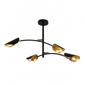 Lustre, Lustra Brise KL104003, 4xE27, neagra+aurie, IP20, Klausen - savelectro.ro