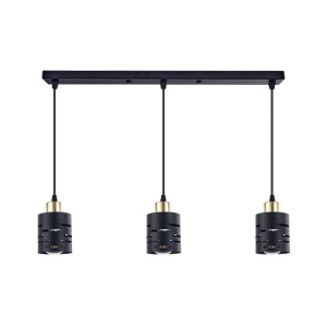 Lustre, Lustra Elen 3xE27, liniara, IP20, neagra+aurie, Masterled - savelectro.ro