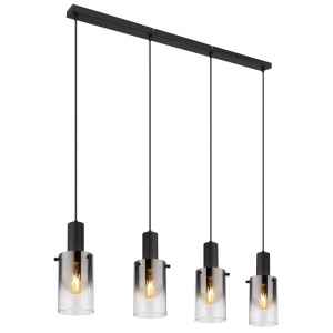 Lustre, Lustra Florentina, 4xE27, IP20, negru mat/fumuriu transparent, Globo Lighting - savelectro.ro