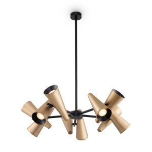 Lustra Giro MOD095PL-10BS, 10xGU10, neagra+arama, IP20, Maytoni [2]- savelectro.ro