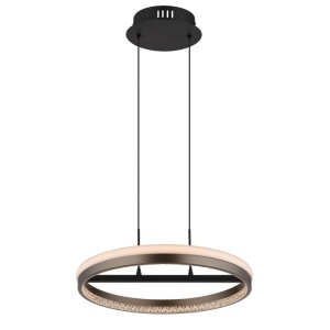 Lustre LED, Lustra LED Della 40W, 1790 lm, lumina calda/neutra/rece, Ø40 cm, IP20, gri inchis, Globo Lighting - savelectro.ro