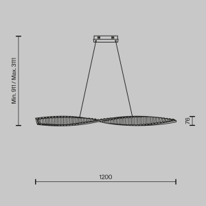 Lustra LED Krone P097PL-L36BS3K, 36W, 2600lm, lumina calda, IP20, aurie+transparenta, Maytoni [6]- savelectro.ro