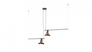 Lustre LED, Lustra LED Spectrum KL142032, 46W, 2880lm, lumina calda, IP20, neagra+maro, Klausen - savelectro.ro