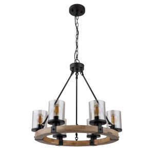 Lustra Lila 15555-6H, 6xE27, naturala+fumurie+neagra, IP20, Globo Lighting [4]- savelectro.ro