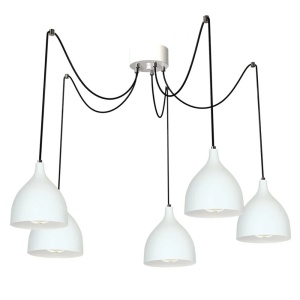 Lustre, Lustra Norway SP5 KL6520, 5xE27, alb + negru, metal + sticla, stil modern minimalist, Klausen - savelectro.ro
