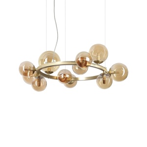 Lustre, Lustra Perlage, 11xG9, IP20, ambra, Ideal Lux - savelectro.ro