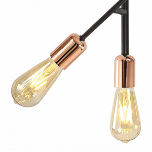 Lustra Straight KL103006, 3xE27, neagra+cupru, IP20, Klausen [2]- savelectro.ro