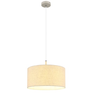 Pendul Deleon, 1xE27, IP20, nisip/crom/textil crem, Globo Lighting