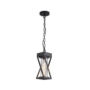 Pendule, Pendul exterior Helena, 1xE27, negru, transparent, Klausen - savelectro.ro