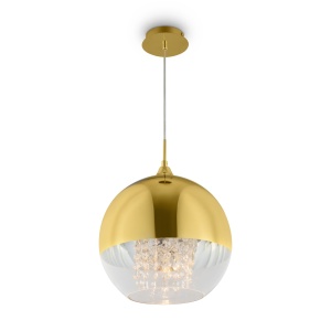 Corpuri de iluminat, Pendul Fermi P140-PL-170-1-G, 1xE27, auriu+transparent, IP20, Maytoni - savelectro.ro