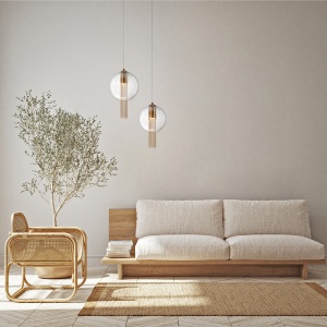 Pendul Flusso P095PL-01BZ1, 1xGU10, bronz+transparent, IP20, Maytoni [2]- savelectro.ro