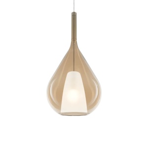 Pendule, Pendul Kalique-3 1xE27, Ø280mm, IP20, chihlimbar, Ideal Lux - savelectro.ro
