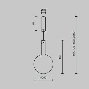 Pendul LED Nebula MOD182PL-L6B3K, 6W, 700lm, lumina calda, IP20, negru+fumuriu, Maytoni [4]- savelectro.ro