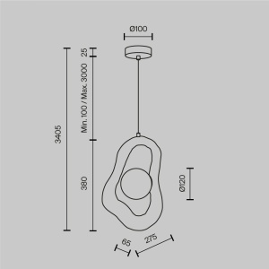 Pendul Opus 1xG9, gri, metal, Maytoni [7]- savelectro.ro