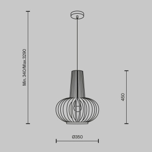 Pendul Roots MOD193PL-01W, 1xE27, negru+bej, IP20, Maytoni [5]- savelectro.ro