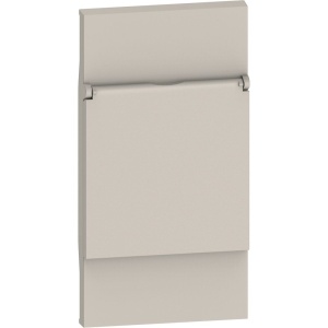 Placa priza cu capac standard german, nisip, 2 module, Bticino Living Now