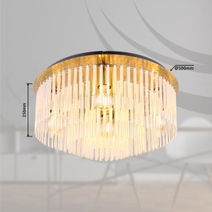 Plafoniera Gorley, 5xE27, IP20, auriu mat/negru/opal transparent, Globo Lighting [6]- savelectro.ro