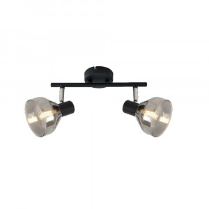 Plafoniere, Plafoniera Intim KL162004, 2xE14, neagra+fumurie, IP20, Klausen - savelectro.ro
