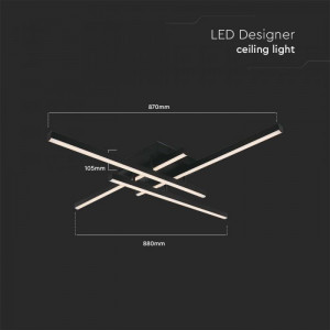 Plafoniera LED 14995-VT, dimabila, 38W, 4100lm, lumina neutra, IP20, neagra, V-Tac [4]- savelectro.ro