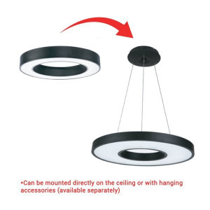 Plafoniera LED 2918-OP, rotunda, 64W, 4800lm, lumina calda, IP20, neagra, Optonica [2]- savelectro.ro