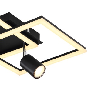 Plafoniera LED+2xGU10 Danny 36W, 2600 lm, lumina calda (3000K), 42 cm, neagra mat, Globo Lighting [5]- savelectro.ro
