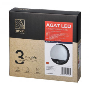 Plafoniera LED Agat AD-OP-6111GLPMR4, cu senzor de miscare, 10W, 800lm, lumina neutra, IP54, gri+alba, Adviti [5]- savelectro.ro