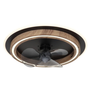 Plafoniere LED, Plafoniera LED Bozan, cu ventilator, 32W, 1200 lm, lumina calda/neutra/rece, IP20, negru mat, Globo Lighting - savelectro.ro