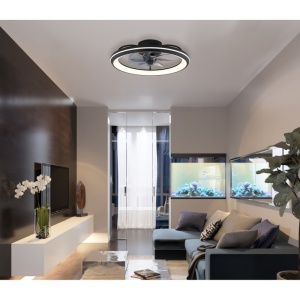 Plafoniera LED Celeste, cu ventilator, 40W, 2080 lm, lumina calda/neutra/rece, IP20, negru mat, Globo Lighting [2]- savelectro.ro