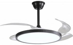 Plafoniere LED, Plafoniera LED cu ventilator Optonica, 36W, lumina calda/neutra/rece (3000-6000 K), slim, telecomanda, neagra, IP20 - savelectro.ro