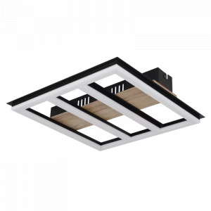 Plafoniera LED Froomy 67291-18, 18W, 1700lm, lumina calda, IP20, neagra+maro, Globo Lighting [2]- savelectro.ro