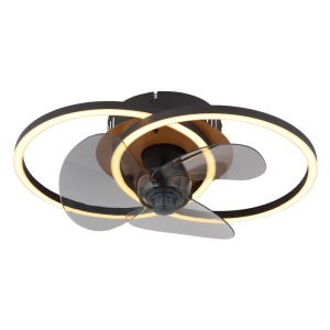 Plafoniera LED Karen, cu ventilator, 24W, 490 lm, lumina calda/neutra/rece, IP20, negru mat, Globo Lighting [12]- savelectro.ro