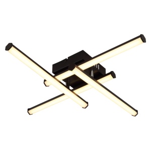 Plafoniere LED, Plafoniera LED Kirina 24W, 1470 lm, lumina calda (3000K), 50 cm, IP20, neagra, Globo Lighting - savelectro.ro