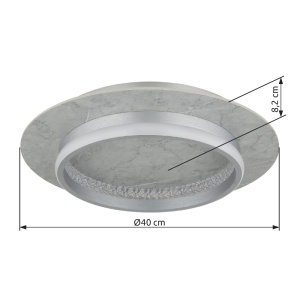 Plafoniera LED Mary, 24W, 1542 lm, lumina calda/neutra/rece, dimabila, Ø400 mm, IP20, argintie, Globo Lighting [2]- savelectro.ro