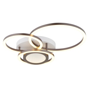 Plafoniere LED, Plafoniera LED Randell 40W, 1890 lm, lumina calda (3000K), alba mat+cafenie, Globo Lighting - savelectro.ro
