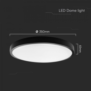 Plafoniera LED rotunda 36W, lumina neutra (4000 K), 3820lm, IP44, cip Samsung, neagra, V-TAC [3]- savelectro.ro