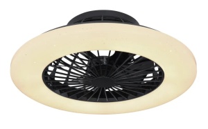 Plafoniera LED Travo, 40W, cu ventilator, 1800 lm, lumina calda/neutra/rece, Ø500 mm, IP20, negru, Globo Lighting