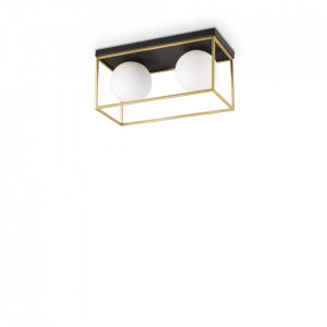 Plafoniera Lingotto 198149, 2xE14, neagra+aurie, IP20, Ideal Lux